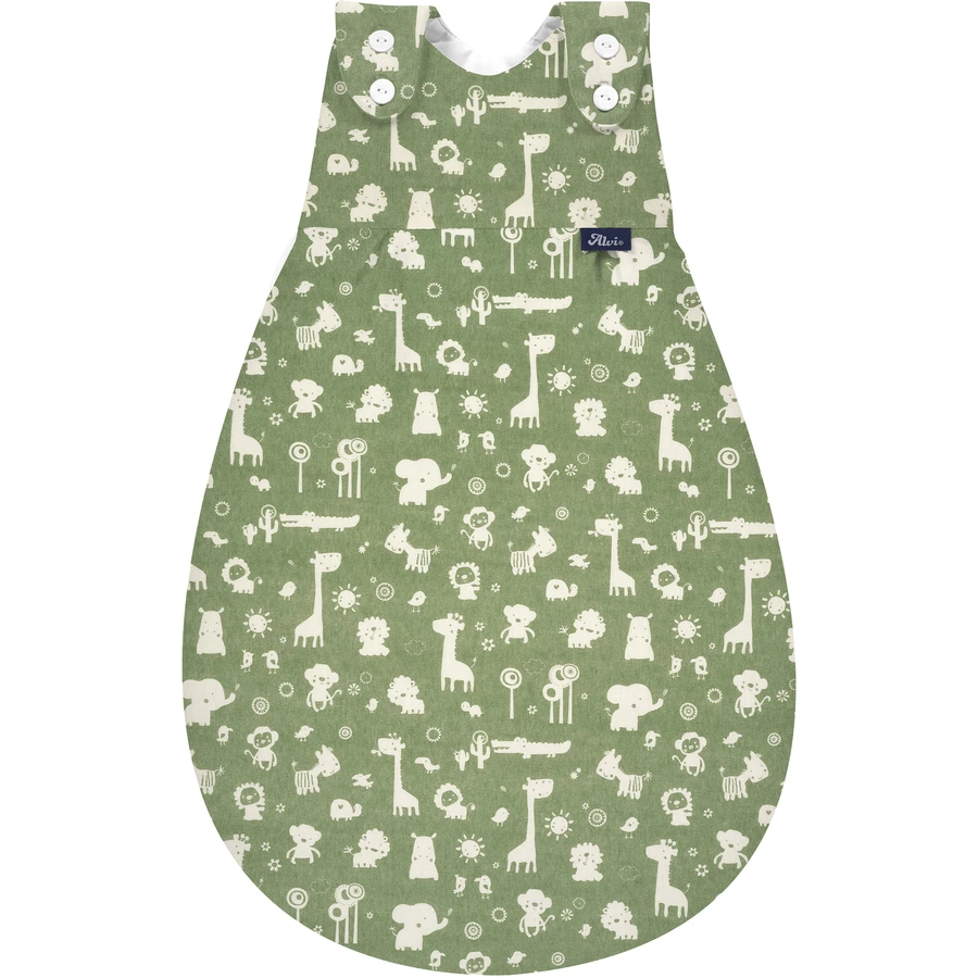 Alvi® Baby-Mäxchen® Außensack Granite Animals granitgrünweiß