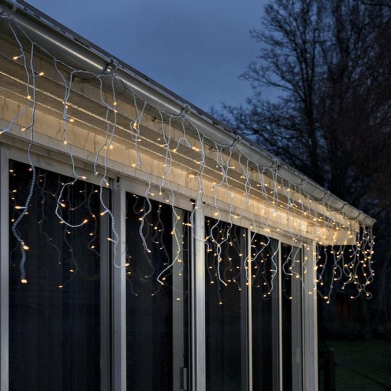 Kerstverlichting - IJspegelverlichting - 9.5 Meter - Batterijen - Extra Warm Wit Licht