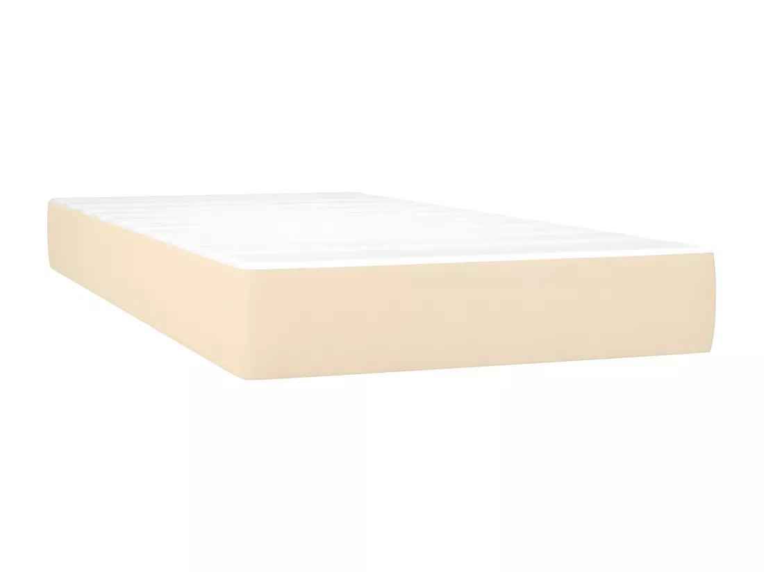 Sommier tapissier et matelas et LED Crème 200x200 cm Tissu