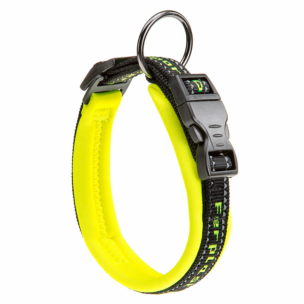 Ferplast collier pour chiens sport dog c20/43, poignée rembourée, ceinture réfléchissante, étiquette porte-nom, a: 33÷43 cm - b: