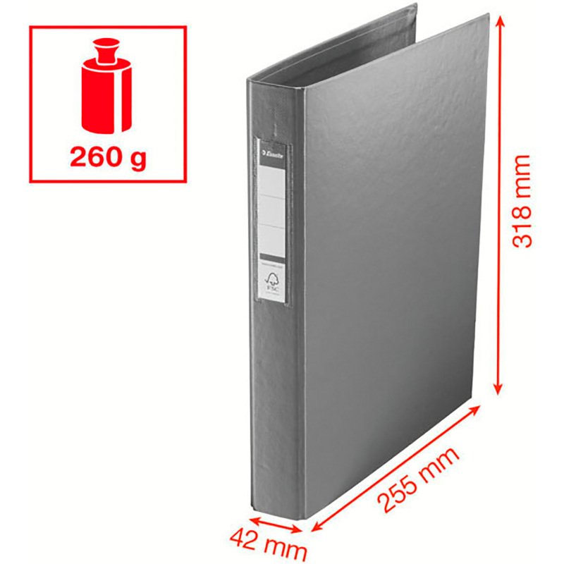 Classeur 4 anneaux cartonné Esselte A4 - Dos 3,5 cm noir