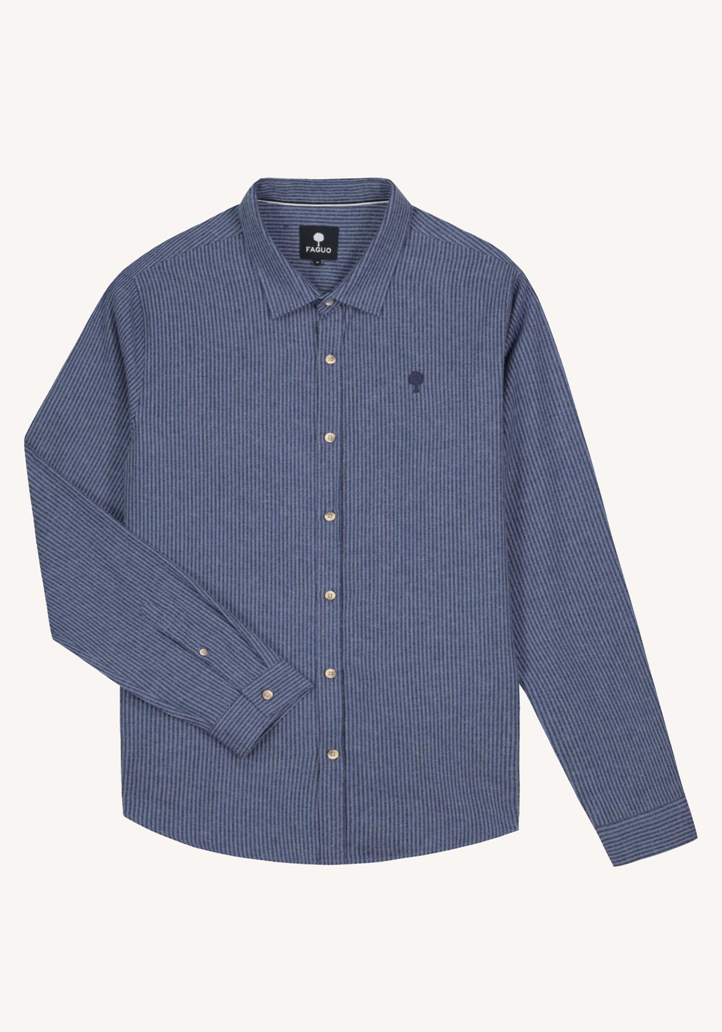 Faguo Hemd Iraty Shirt Woven Denim Blue/Navy