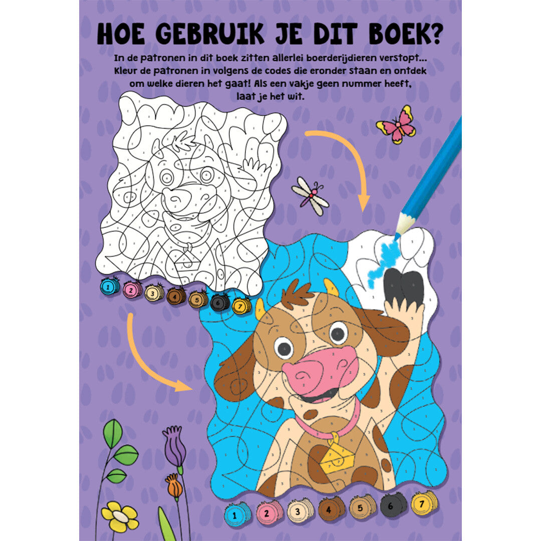 Uitgeverij rebo kleuren op nummer - boerderij