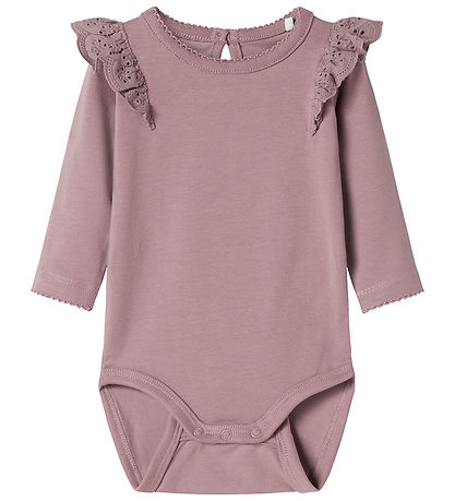 Name It Body L/Æ - NbfTejsa - Elderberry m. Rüschen