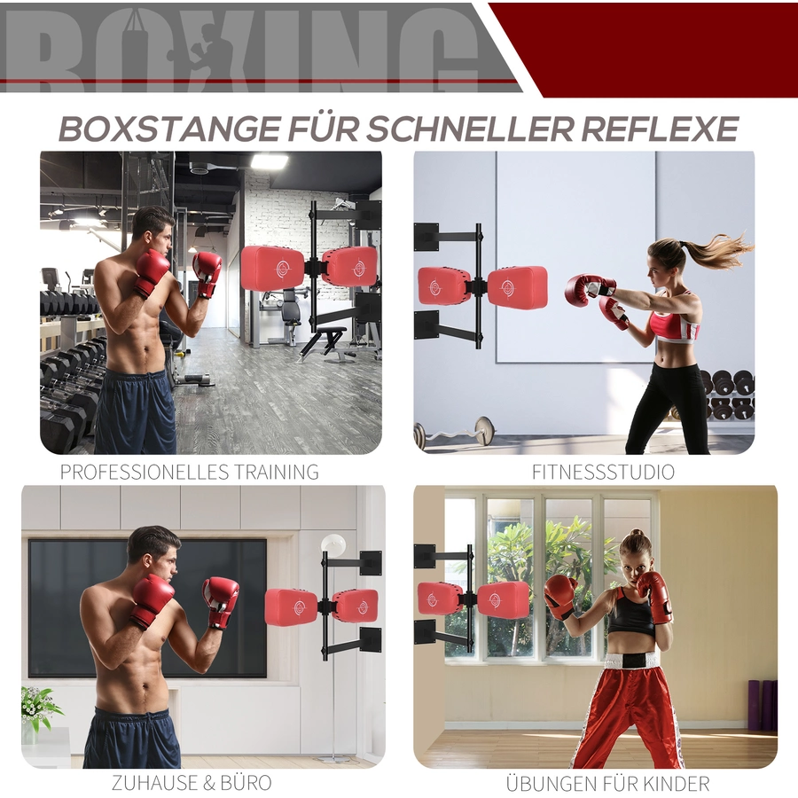 HOMCOM Kampfsporttrainer mit 360-Grad Drehung rot