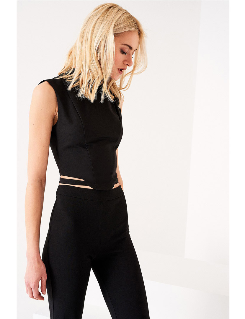 Black Cowl Top