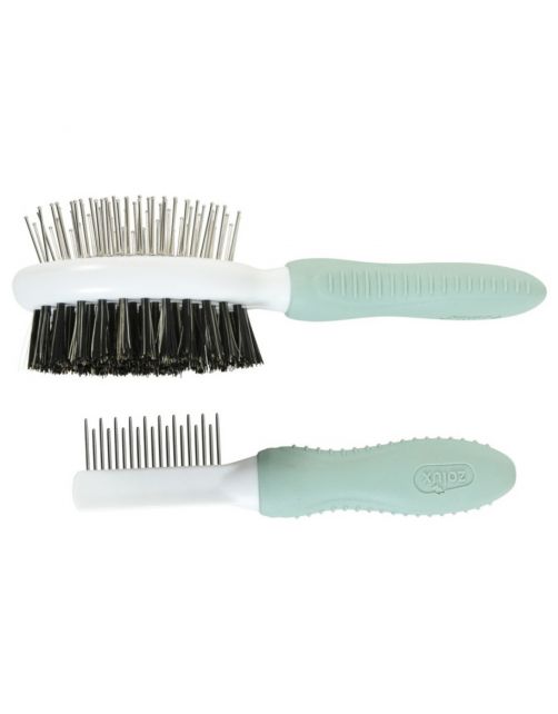 Zolux Rodent Verzorgingset - Vachtborstel - 18x50x167 mm Groen Wit