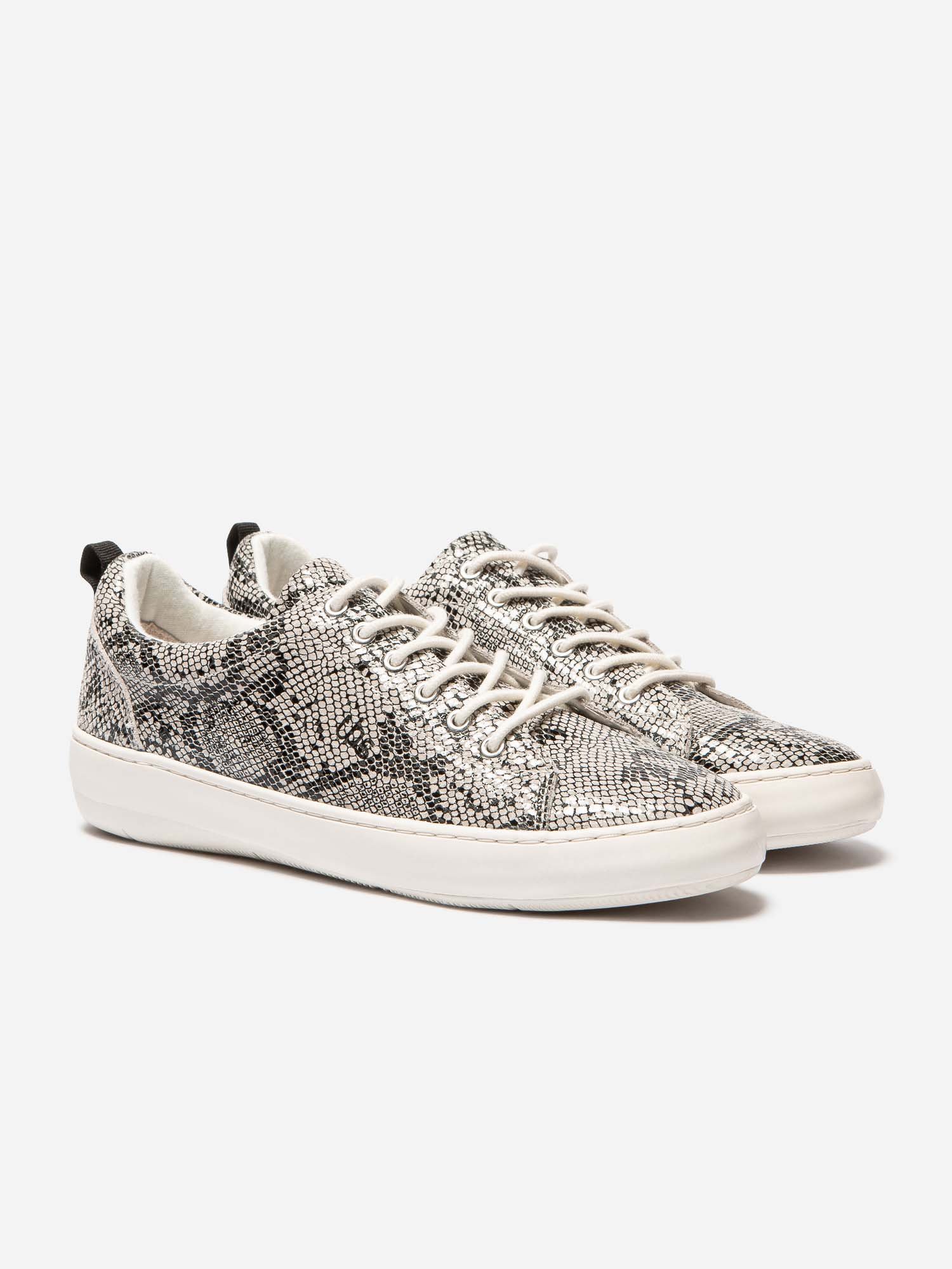 Tennis Femme Confort Motif Python Gris