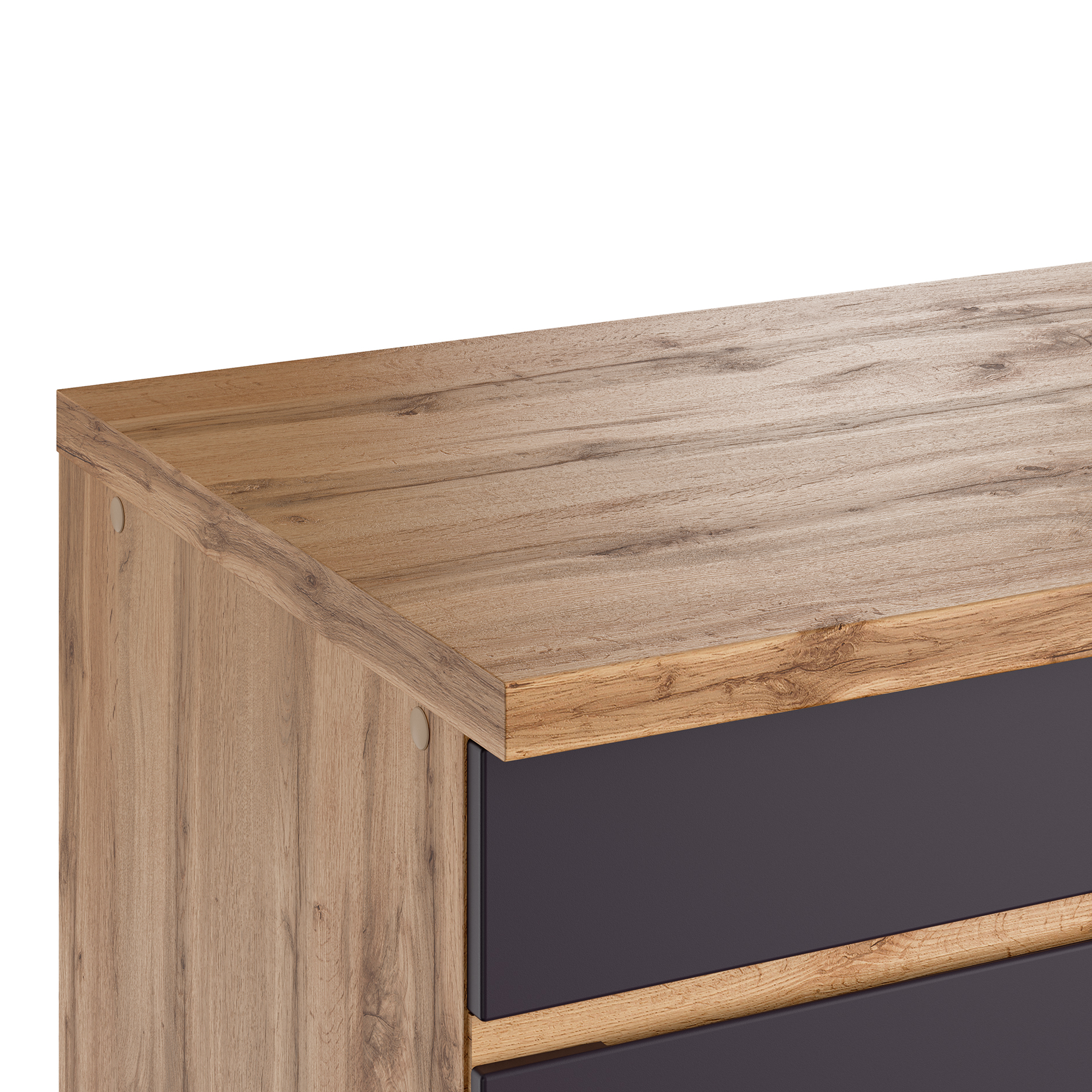 Winkelblock TURIN - grau matt-Wotan Eiche - 360x240 cm
