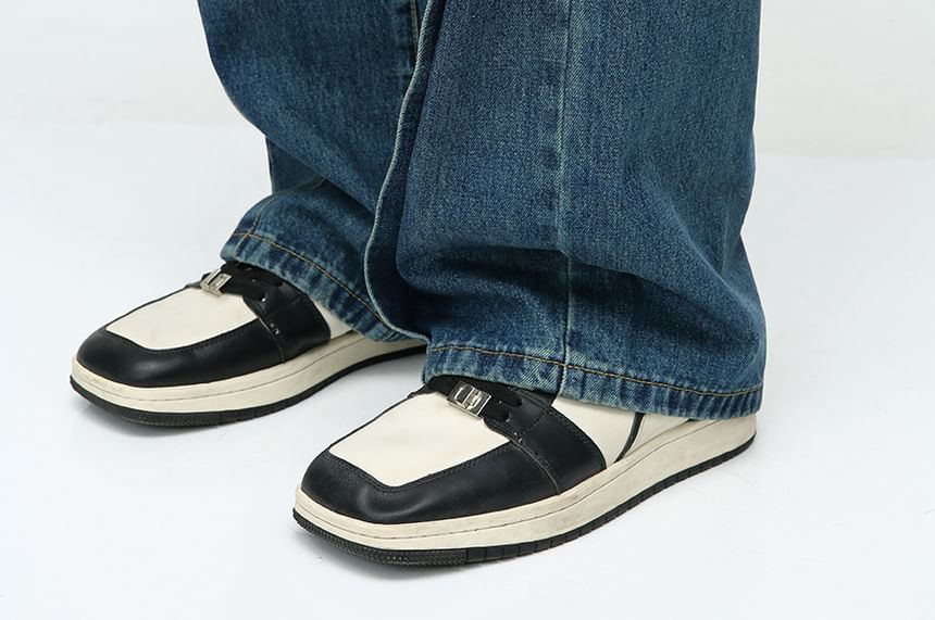 FAERIS - Hoge taille gewassen losse jeans