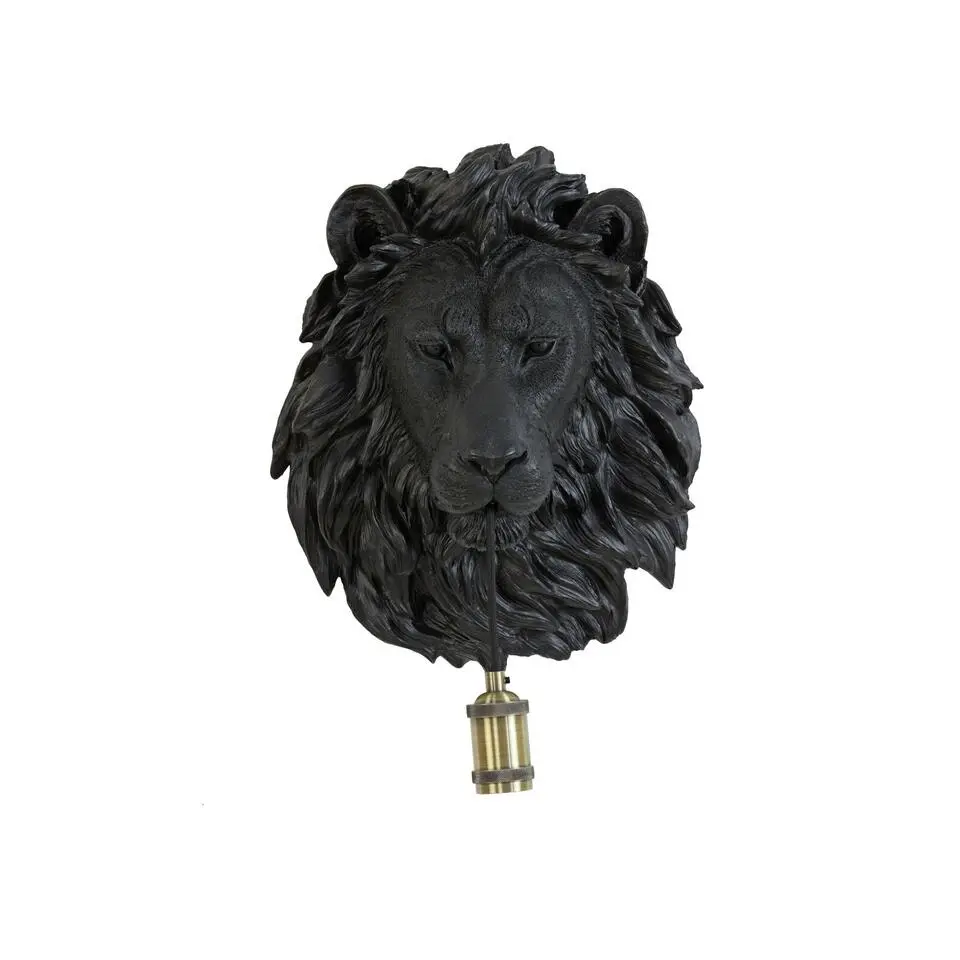 Wandlamp Lion - Zwart - 33.5x19x40.5cm