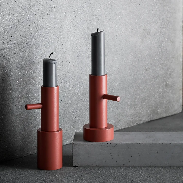 Fritz Hansen - Kerzenständer, H 13 cm / Ø 4 cm, Edelstahl