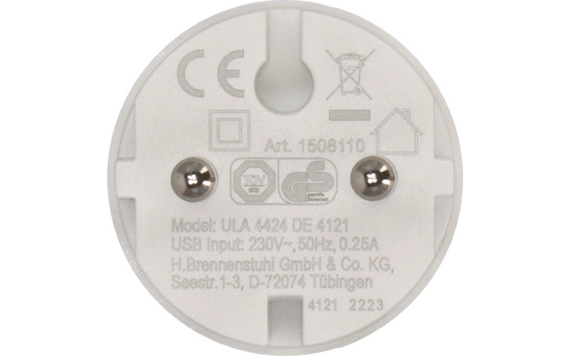 Brennenstuhl Steckdosenadapter Schutzkontakt 230 V auf USB 5 V