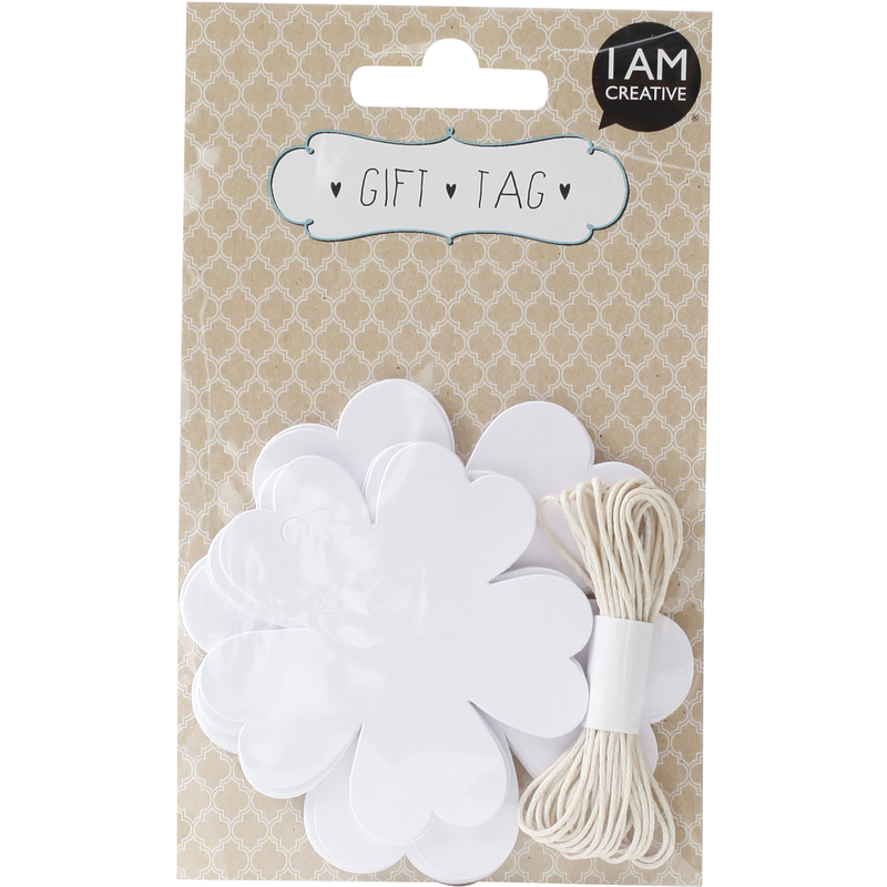 I AM CREATIVE Geschenkanhänger, Blume, 20 Stück