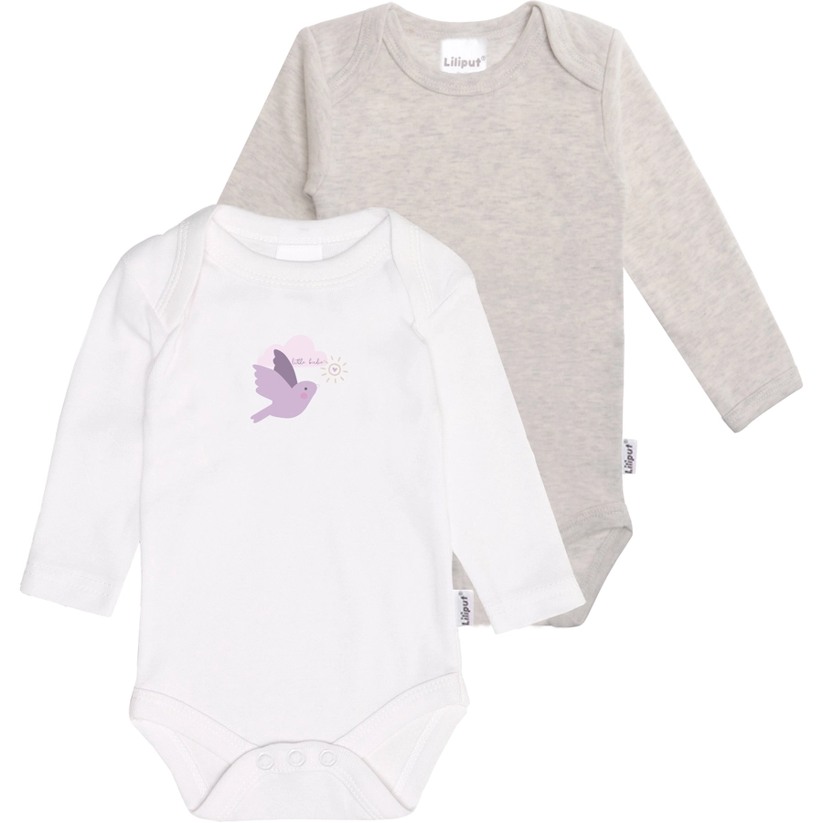 Liliput Langarmbody grau-weiss