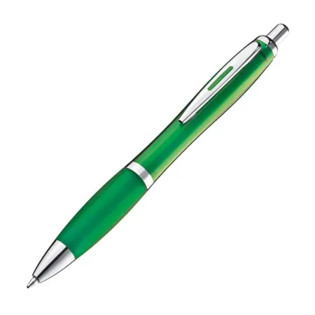 Macma Kugelschreiber transparent mit Metallclip, grün, 25 Stück