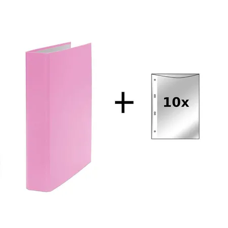 Livepac Office Ringbuch 2-Ring Mechanik, DIN A5, pink+ 10 Prospekthüllen