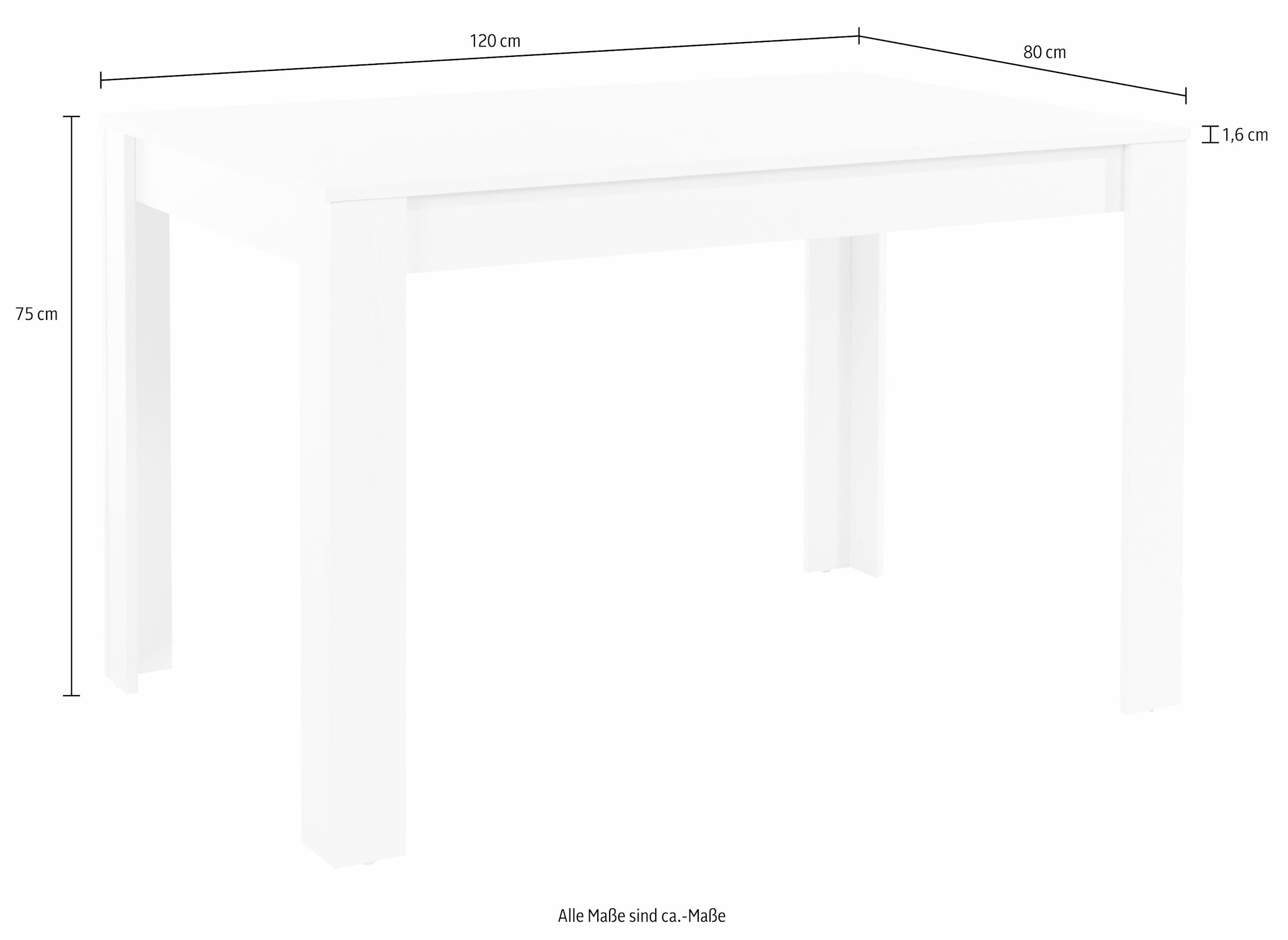 INOSIGN Essgruppe Set, 5 Stk. tlg. mit Esstisch 120 cm breit
