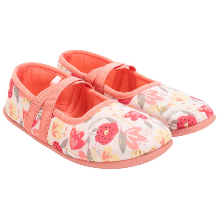 Chaussons babies imprimé floral pour fille - Blanc