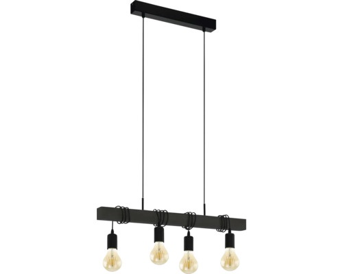 Hanglamp, 4-lichts, HxD 110x70 cm, zwart