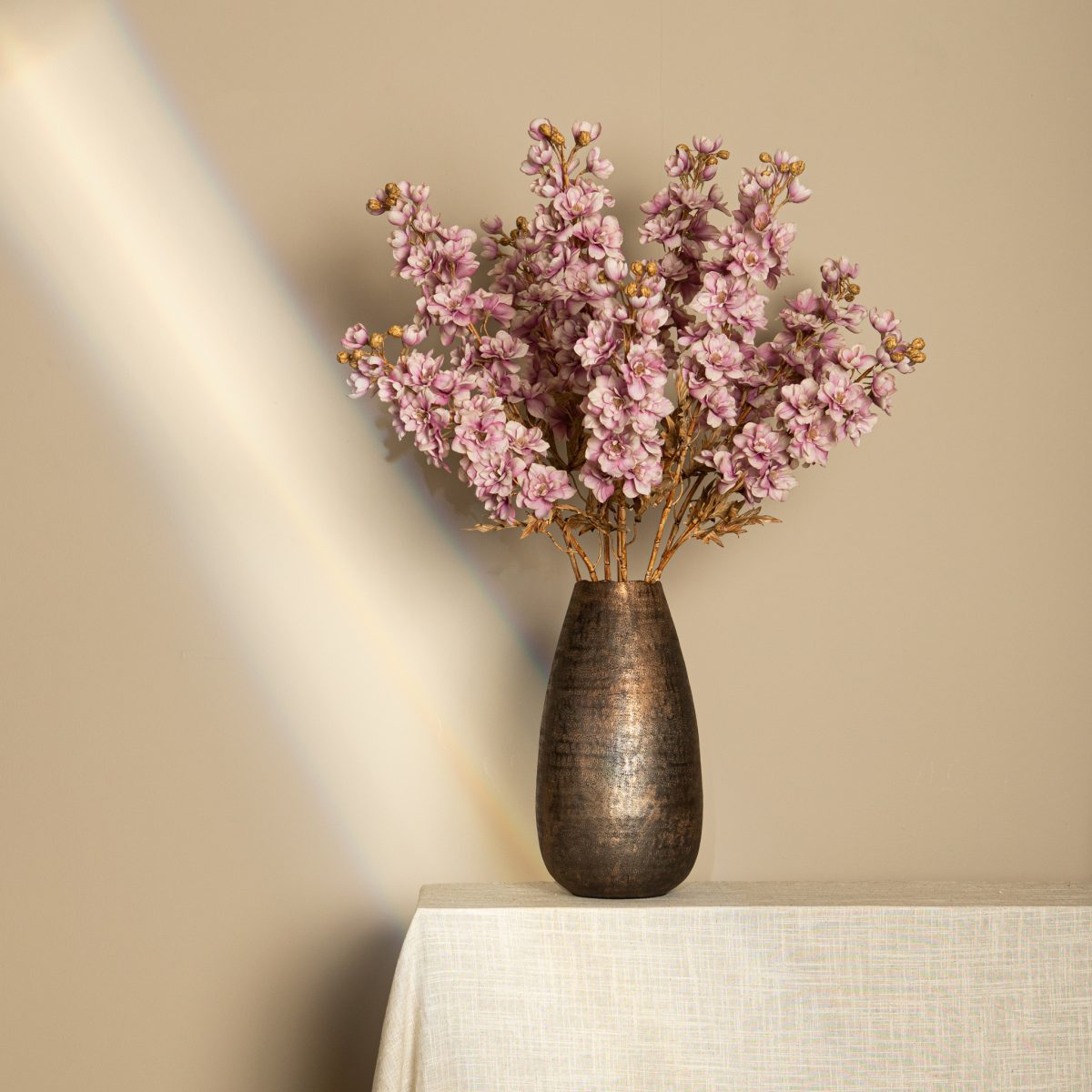 Ptmd fleur artificielle delphinium - 45x11x94 cm - plastique - pourpre