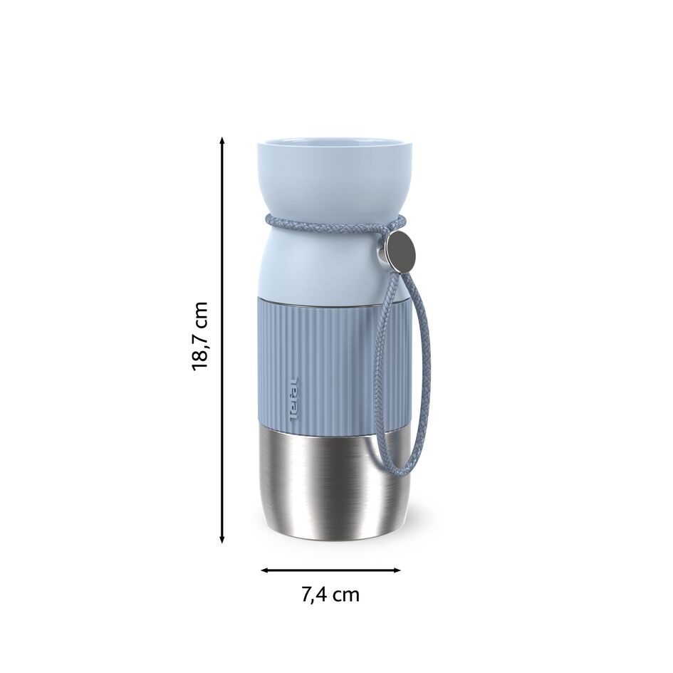 beYou N2191610 travel mug met kopvormige dop blauw (0,36L)