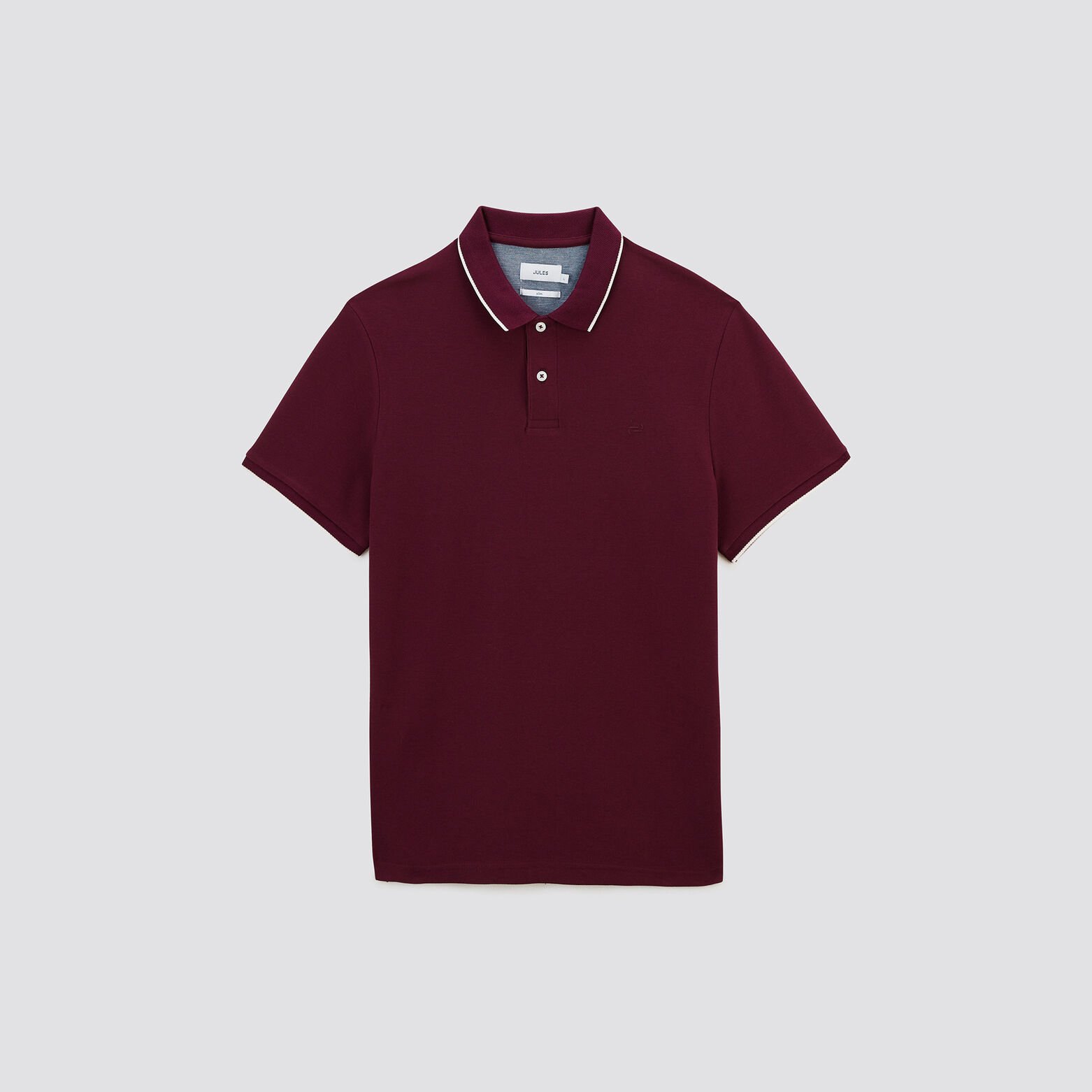 Polo manches courtes uni coton piqué Bordeaux