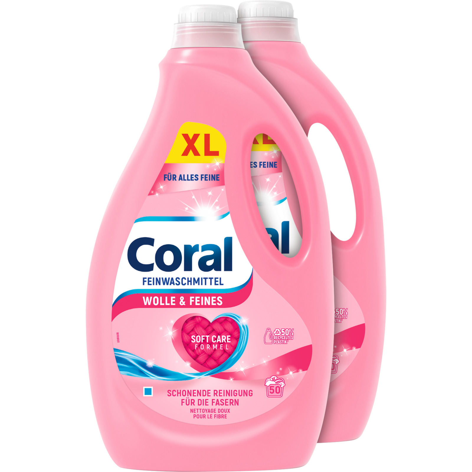 Coral Flüssigwaschmittel Wolle & Feines 2 x 50 Waschgänge