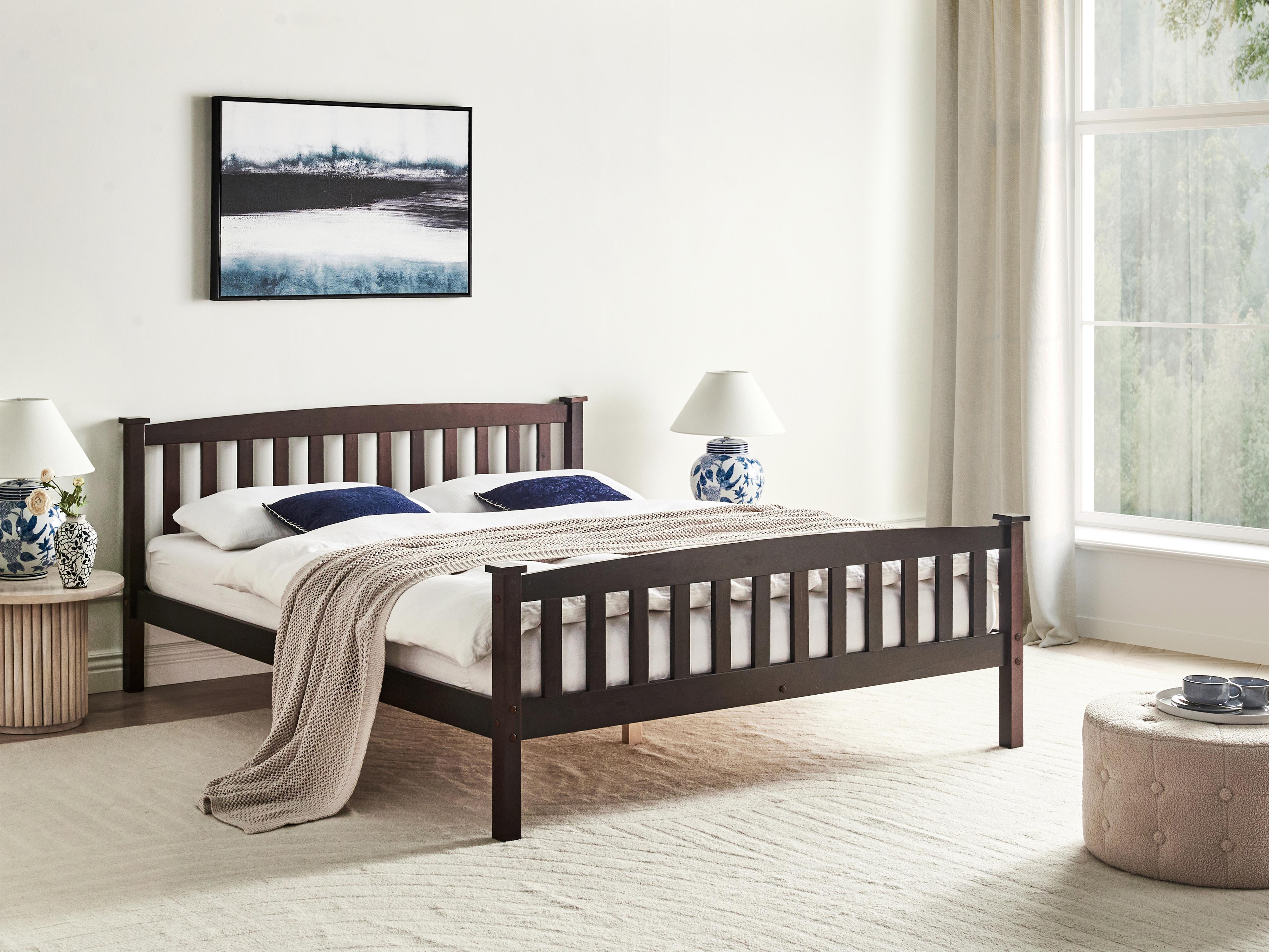 Bed Dennenhout GIVERNY 160 x 200 cm Donkerbruin