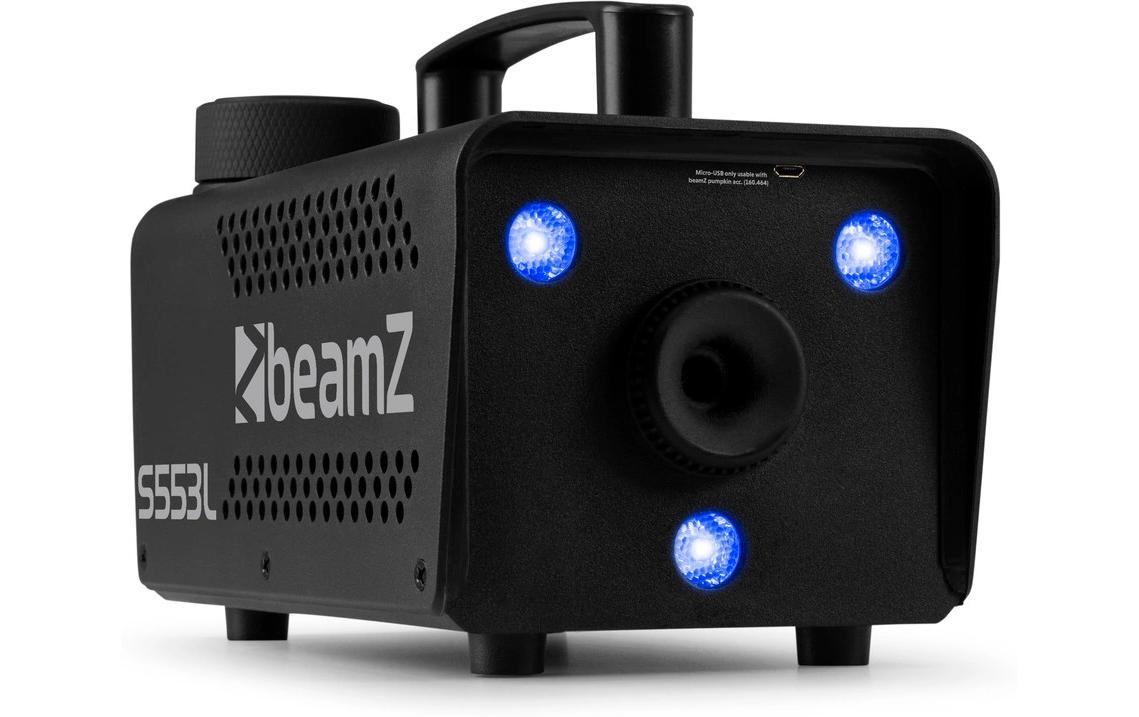 Nebelmaschine S553L Halloween SetNebelmaschine mit RGB LEDs und Halloween Kürbis Aufsatz