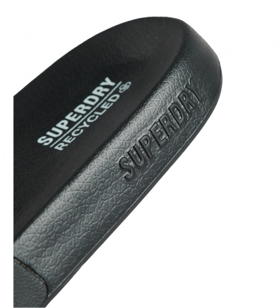 Chinelo de piscina Superdry Code com logo, preto.