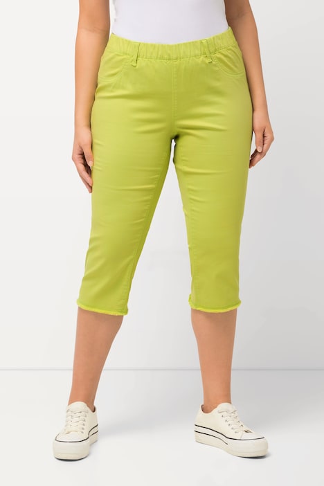 Caprihose Sienna, Fransensaum, schmales Bein, Stretch