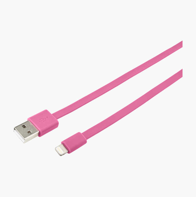 USB-kabel med Lightning-kontakt, 1 m, rosa