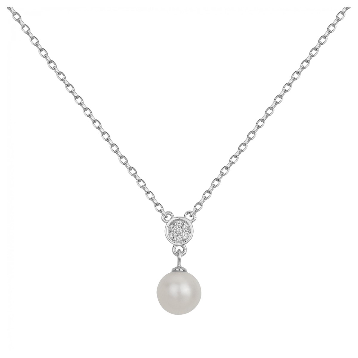 Collier en Argent avec perle d'eau douce blanc