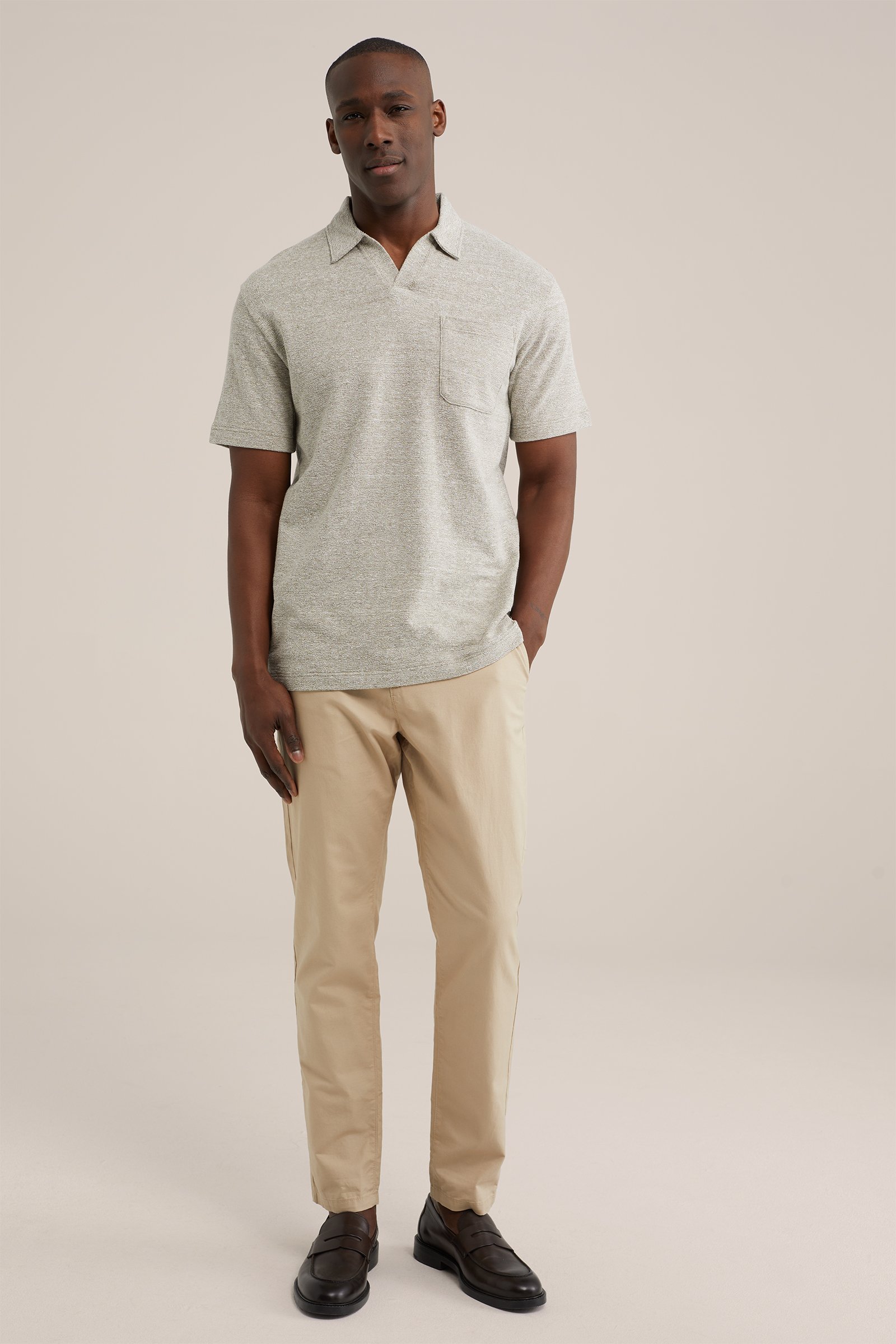 polo met structuur WE Fashion Groen