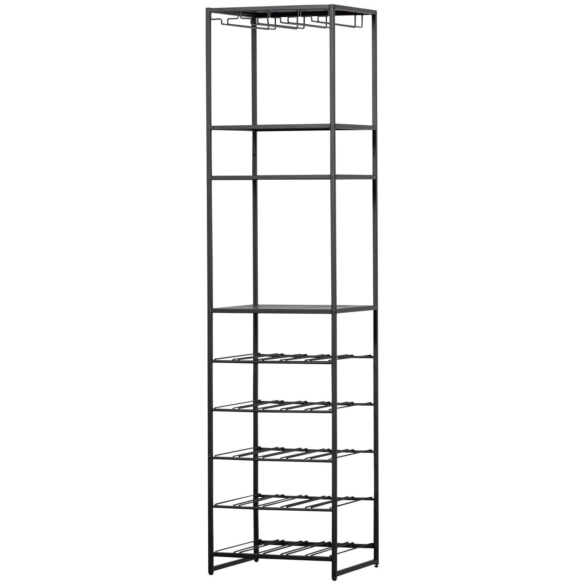 Flaschenregal REESE 45 x 185 cm schwarz