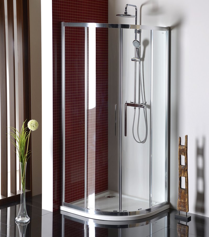 Polysan Lucis kwartronde douchecabine 90x90cm chroom