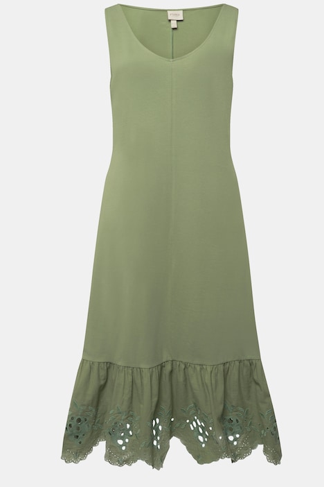 Maxikleid, A-Linie, Rundhals, ärmellos, Biobaumwolle