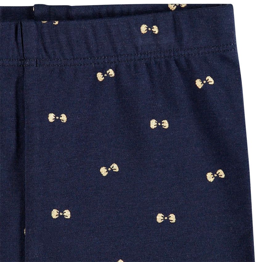 Legging en jersey imprimé noeuds all-over - Bleu marine