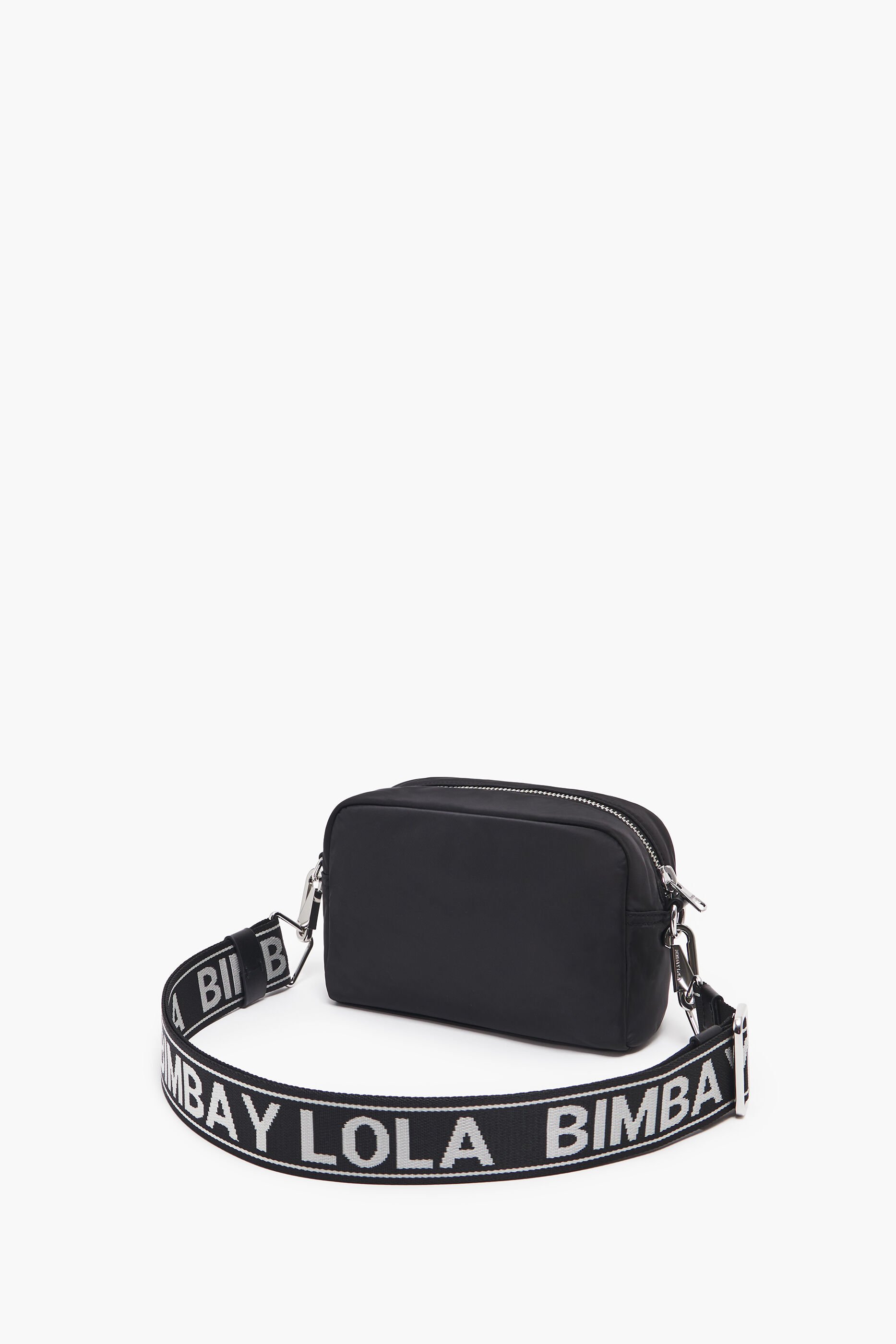 Bolsa de ombro pequena em náilon preto
