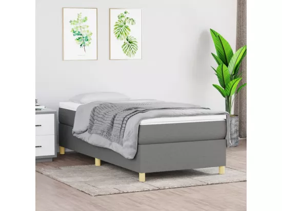 Sommier à lattes de lit Gris foncé 100x200 cm Tissu