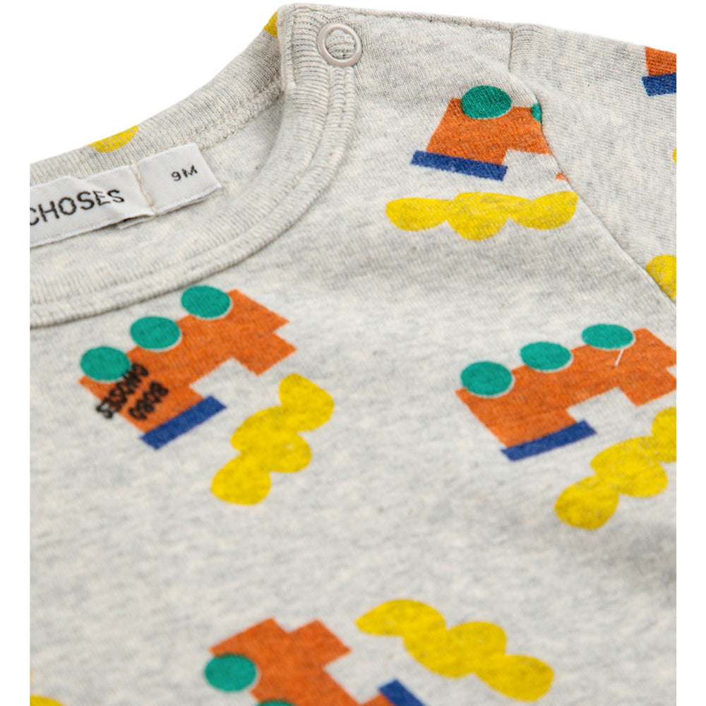 Køb Bobo Choses Light Heather Grey Bobo Choo Choo All Over Body