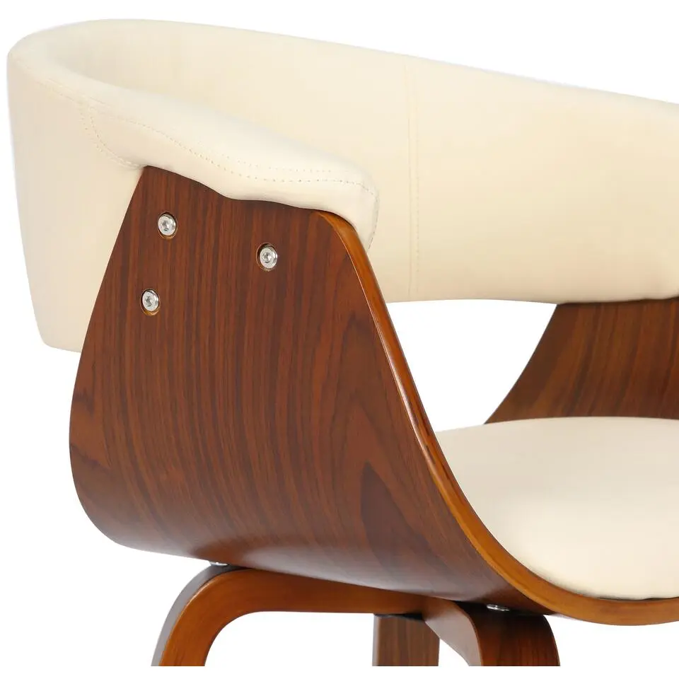 CLP Set van 2 Eetkamerstoel Bruce walnoot Frame - Hout - creme