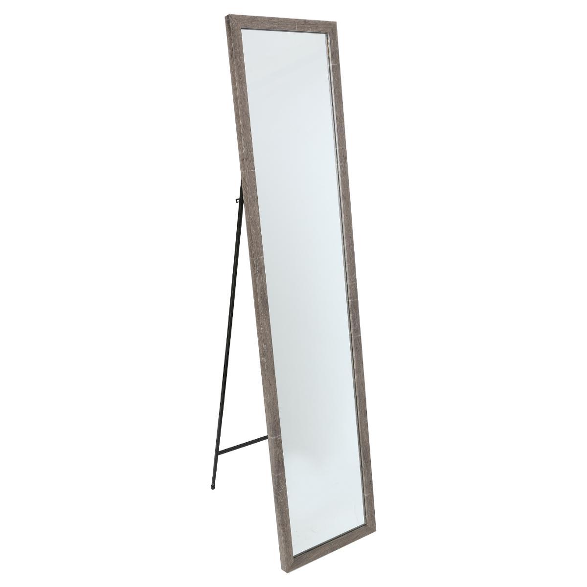 MIROIR SUR PIED EFFET BOIS 35X155CM