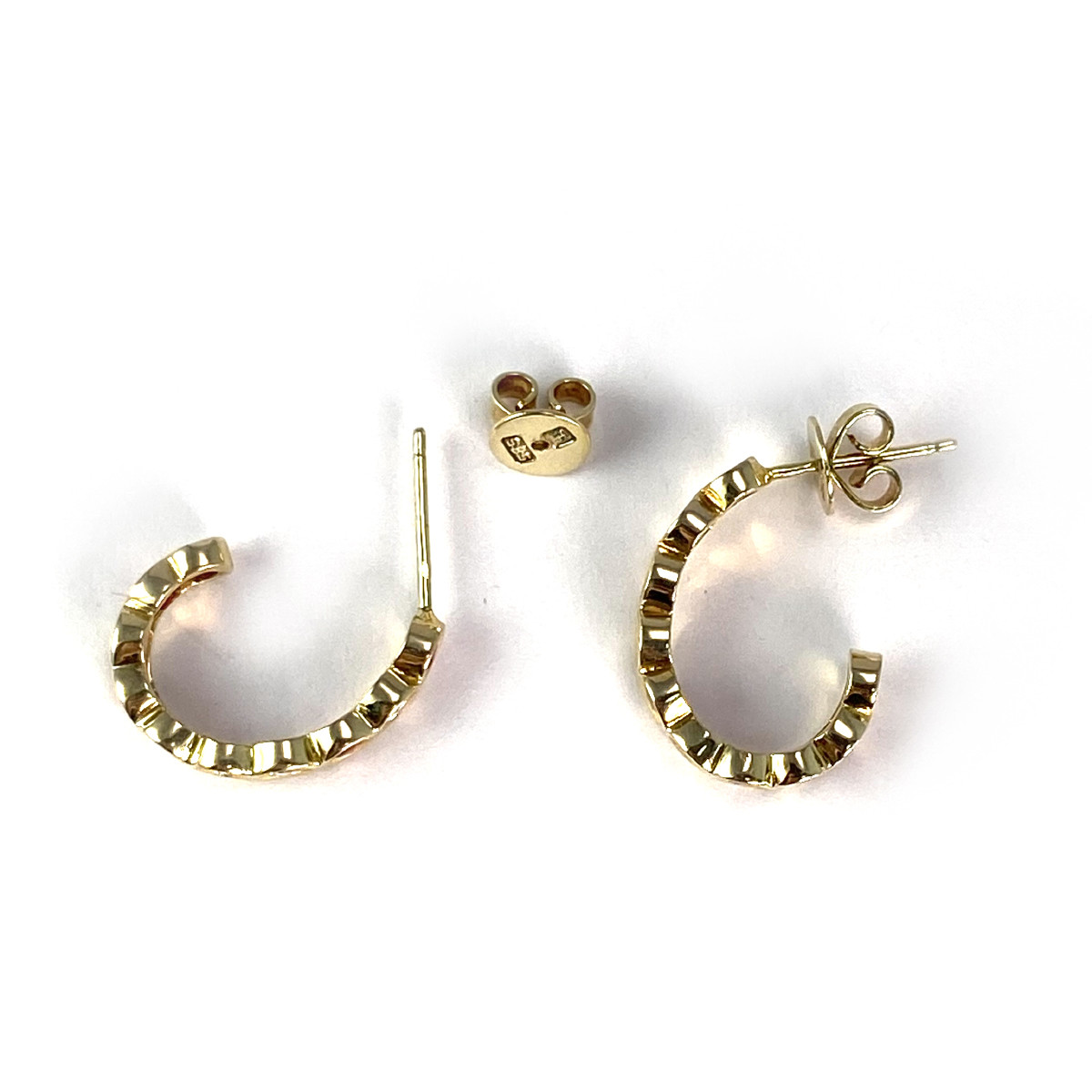 Boucles d'oreilles d'occasion or 585 jaune diamants et rubis