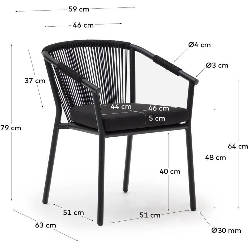Chaise d'extérieur Xelida - corde et aluminium