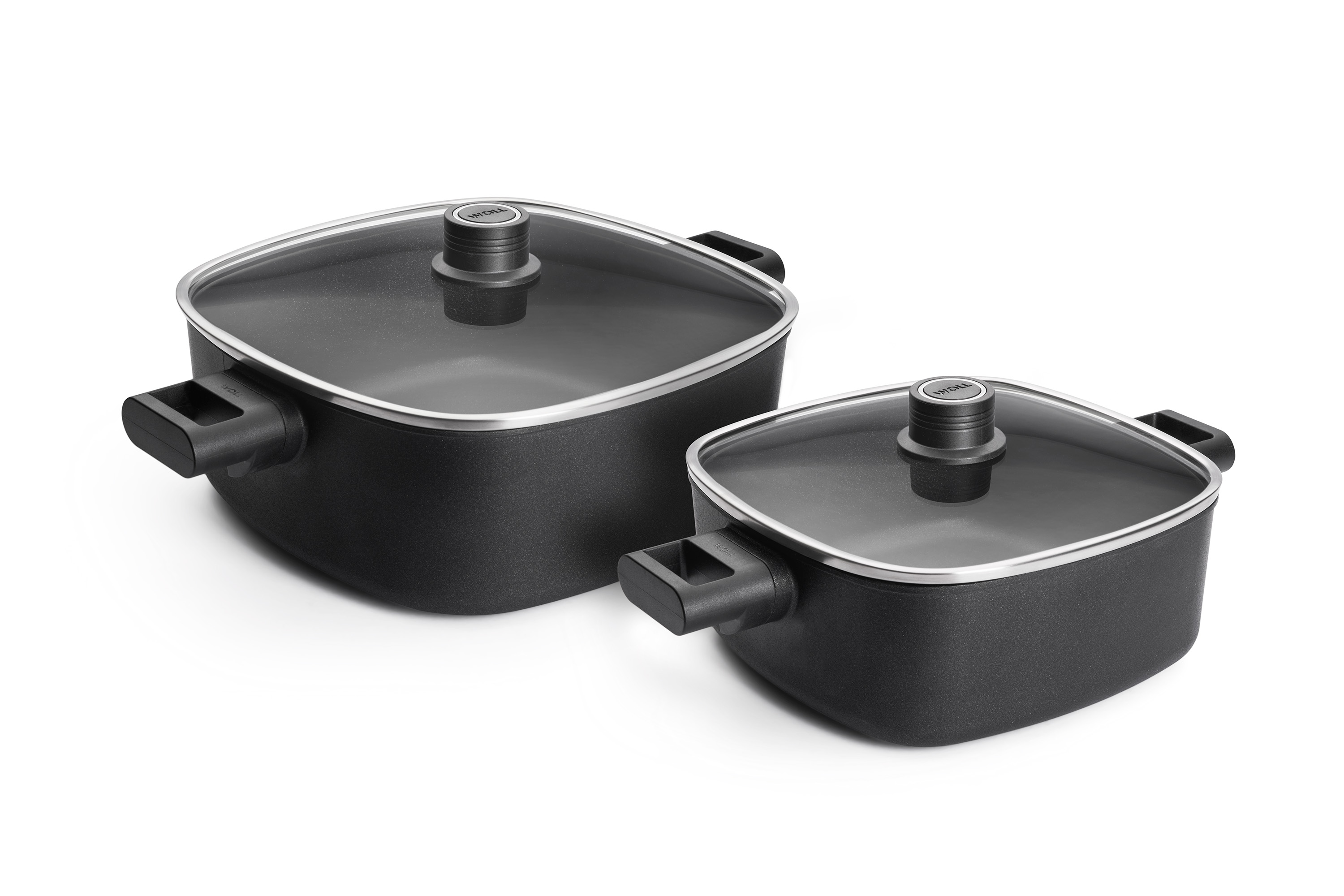 Eco Logic QXR Kasserollen-Set, 4-tlg., 28 x 28 + 24 x 24 cm - Griffart: 2 Seitengriffe