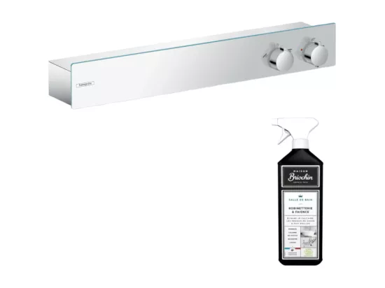 Mitigeur douche thermostatique HANSGROHE ShowerTablet 600 chromé + nettoyant Briochin