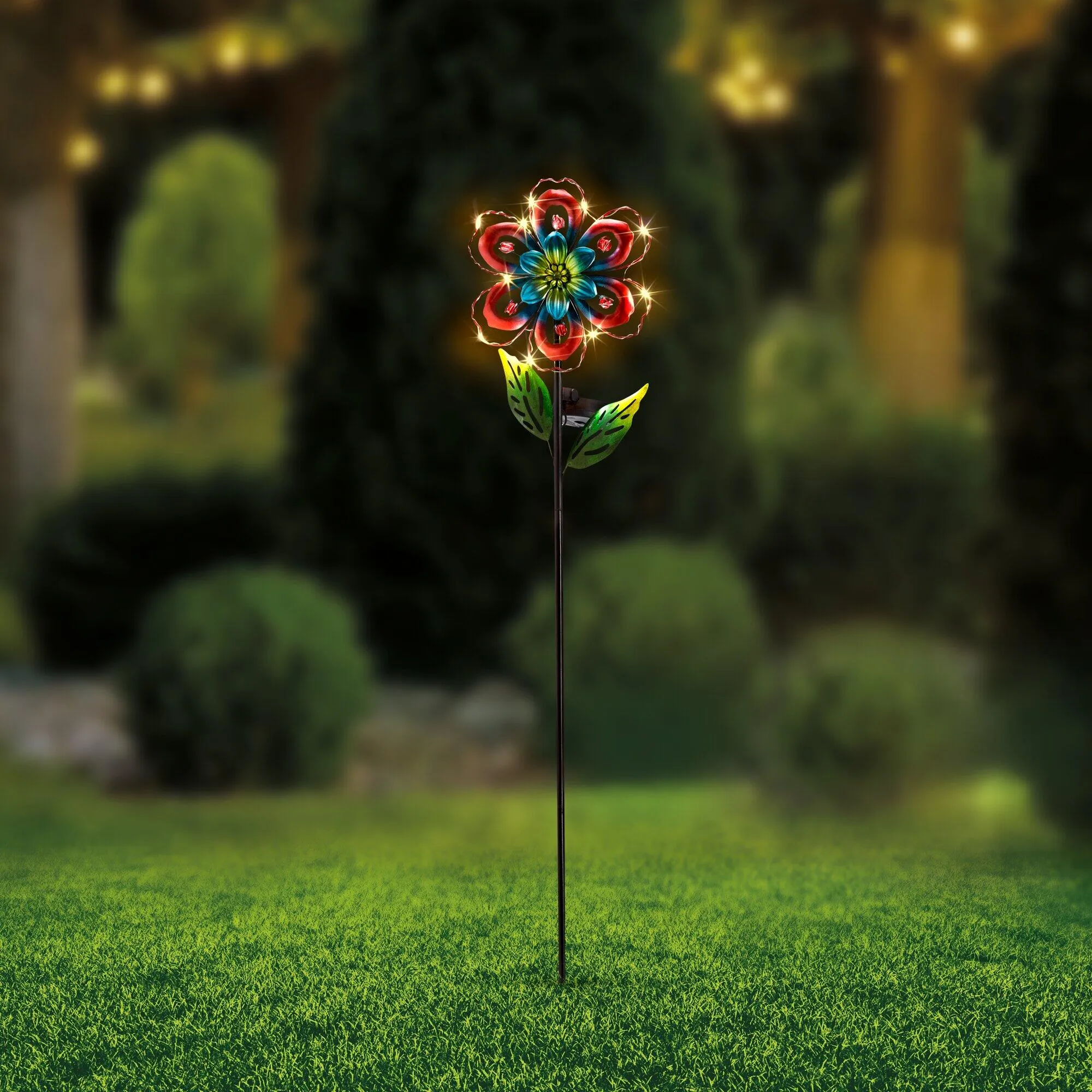 Solarstab mit Metall-Blume, ca. 19x6x90cm