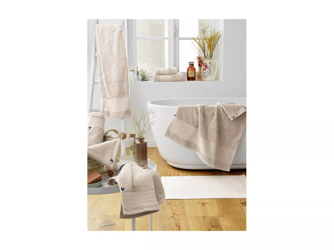 EMMA - Tapis de Bain 50x70cm en Coton Bio Coloris Pampa